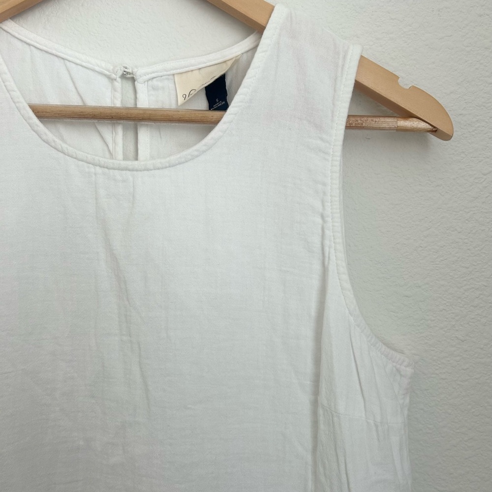 Old Navy White Tiered Cotton Mini Dress - Small - Picture 3 of 6